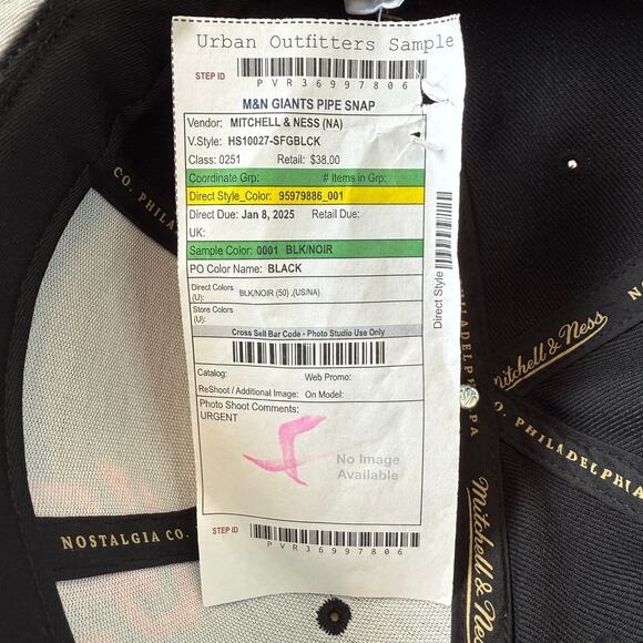 New SAMPLE San Francisco Giants Mitchell & Ness MLB Snapback Hat NWT OS - Picture 3 of 11